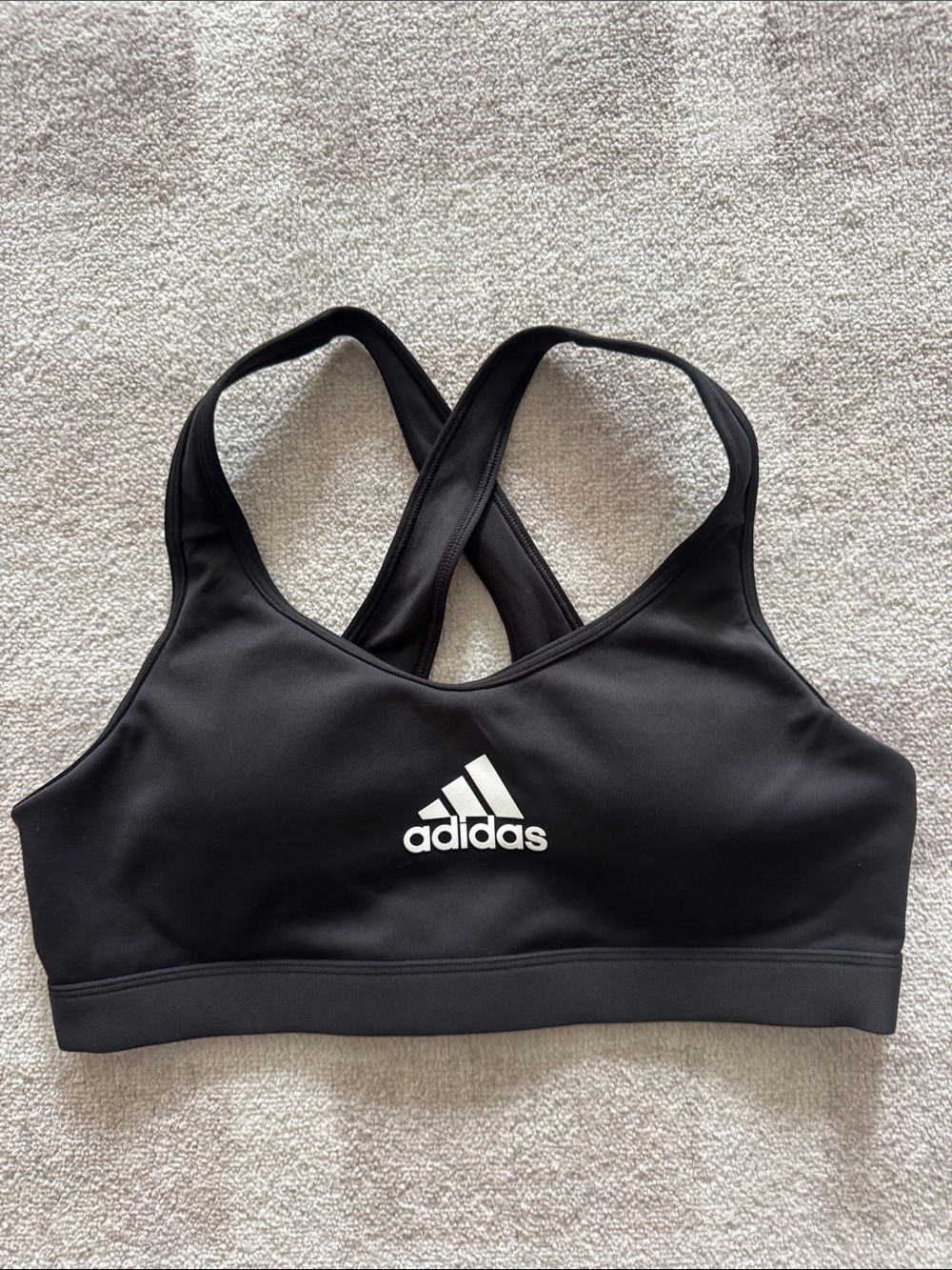 adidas Black Crossback Logo Sports Bra
